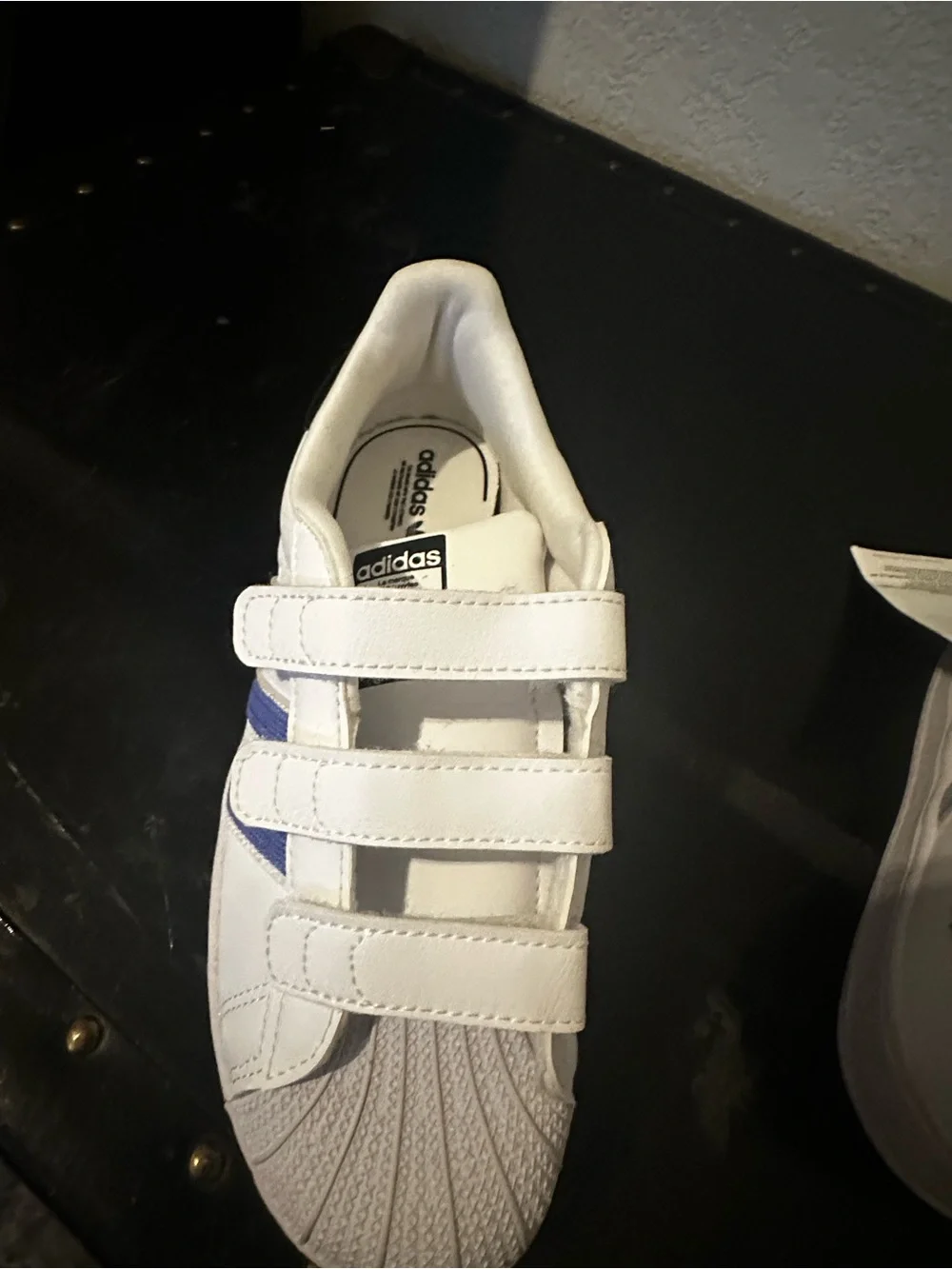 adidas Kids White Sneakers with Pink & purple Stripes